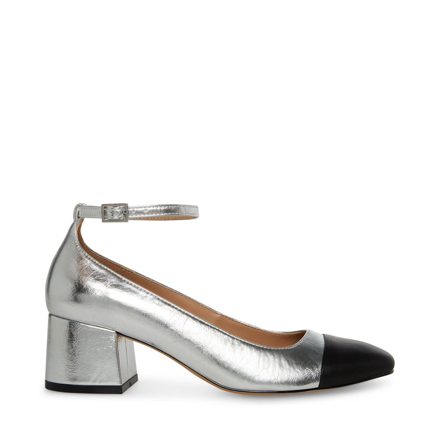 Silver Steve Madden Eli Women\'s Heels | PH 9608K16O